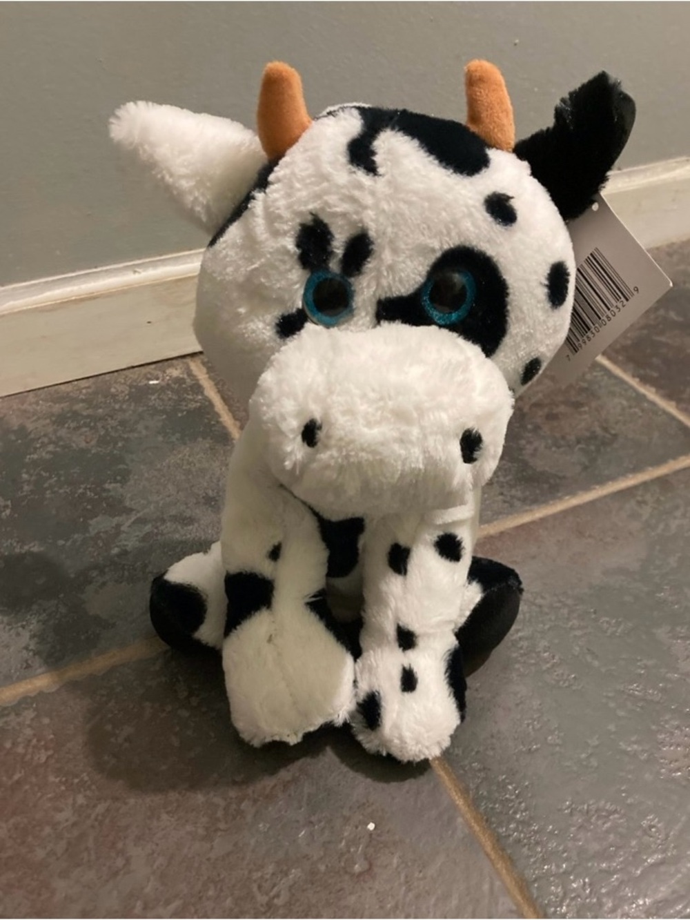 Cute Black and White Cow 12” Plush Stuffed Animal Toy